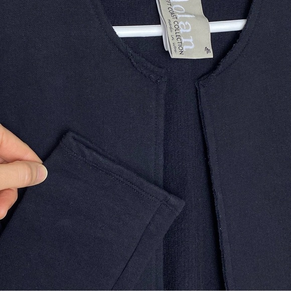 SALE Anthropology Dolan Left Coast Open Front Peplum Blazer Size M Knit Black - Picture 8 of 10